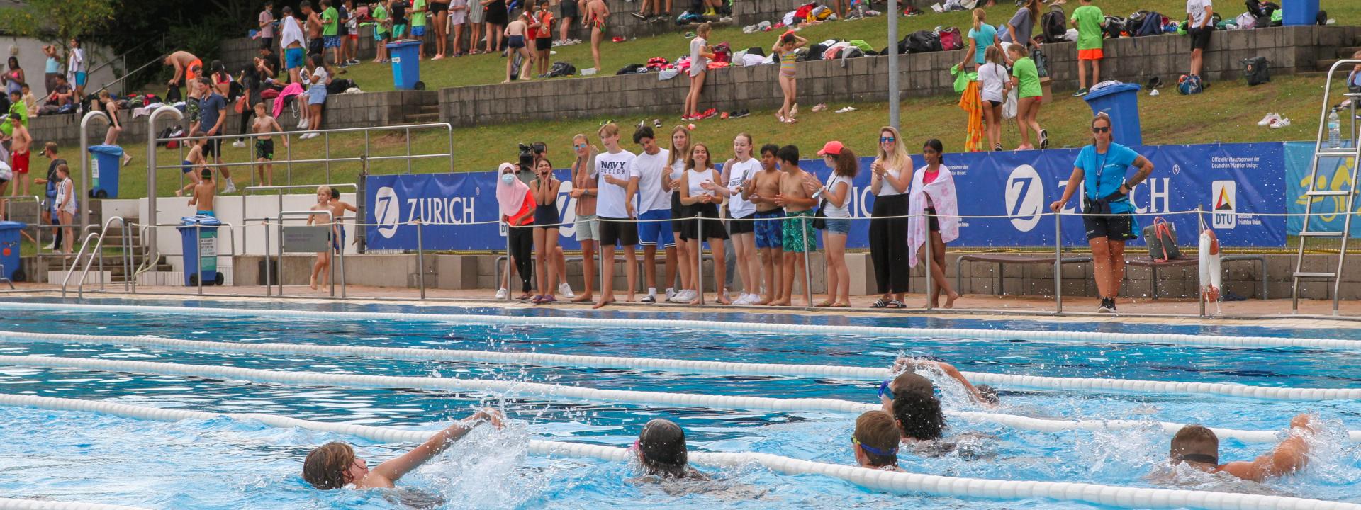 Action beim Frankfurter Swim&Run