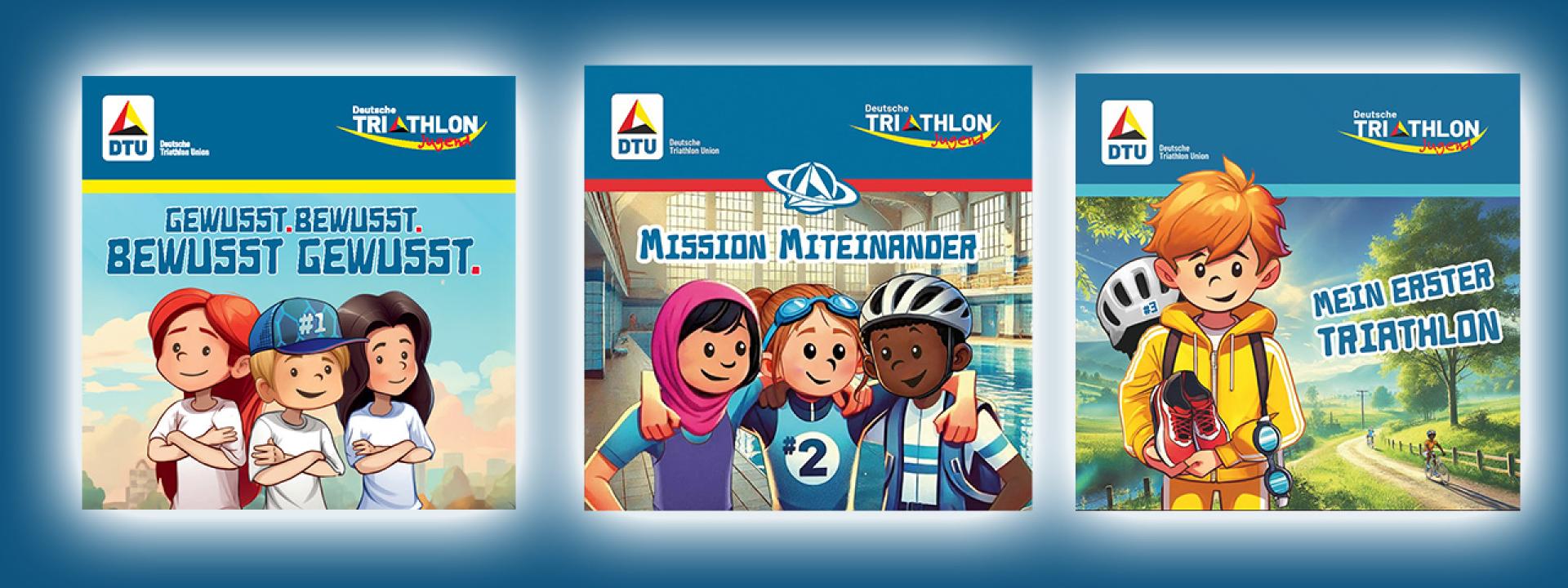 Grafik mit drei abgebildeten Booklets für junge Kinder