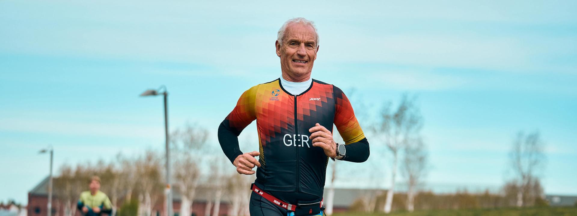 Ronald Lemm, ein Triathlet, beim Laufen