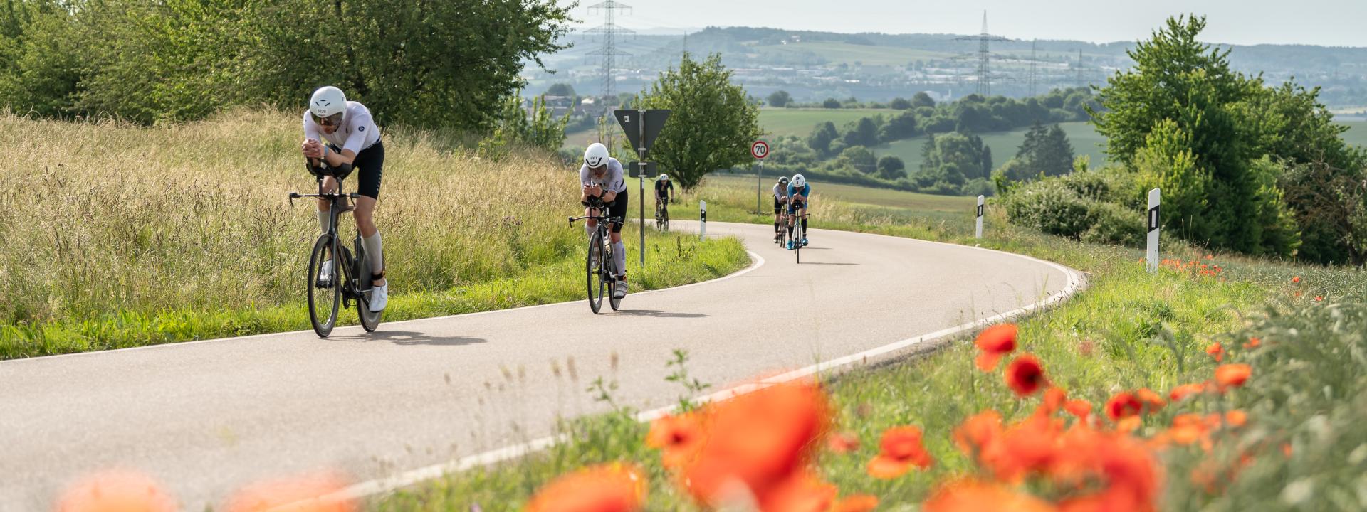 Radfahrer auf der Mitteldistanz DM 2025 in Heilbronn