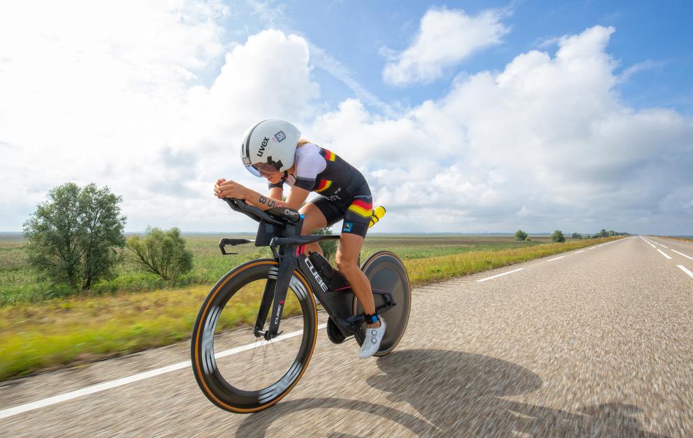 Katharina Wolff auf der Radstrecke