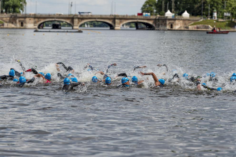 Die HAMBURG WASSER Schwimmstrecke