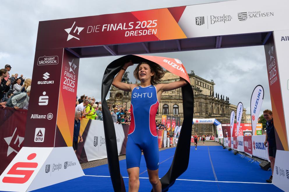 Len Elsenbach im Ziel Dresden Finals