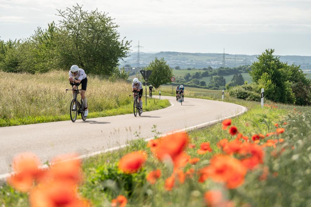 Radfahrer auf der Mitteldistanz DM 2025 in Heilbronn