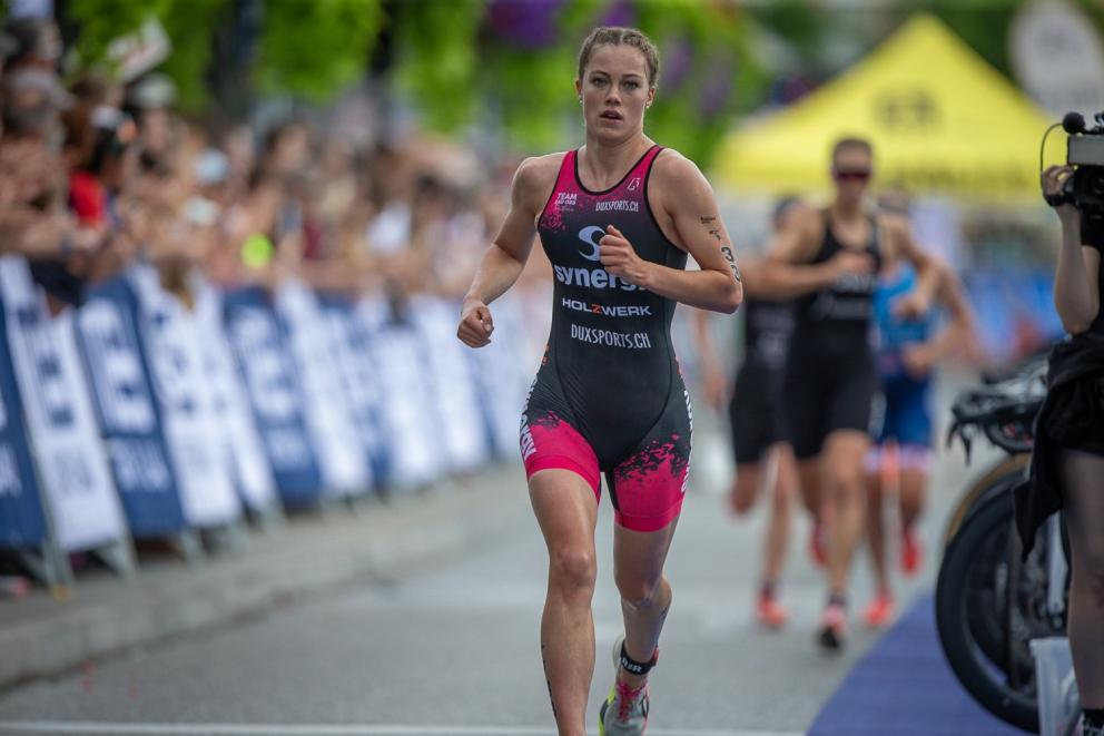 Ava Brambier beim Triathlon-Bundesliga-Rennen in Tübingen