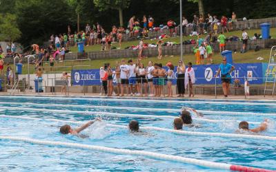 Action beim Frankfurter Swim&Run